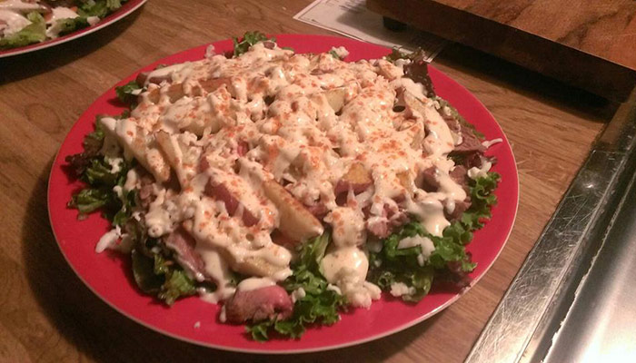 Pennsylvania Steak Salad - Grilled Steak And French Fries Topped With Mozzarella And Ranch Dressing