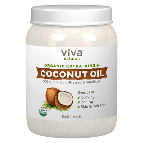 Jar of organic coconut oil